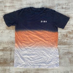 Blue/orange/white shirt with unique pattern
